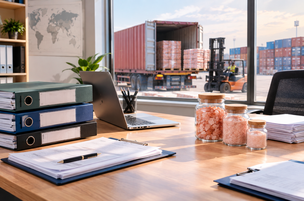 Export documentation prepared for Himalayan salt customs clearance