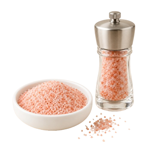 Fine grinder grade pink salt granules for compact mills