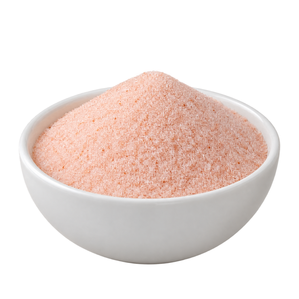 Fine milled Himalayan pink table salt for bulk retail packing
