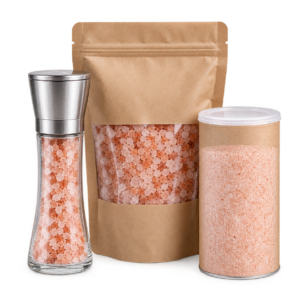 Private label Himalayan salt in retail packaging for own-brand programmes