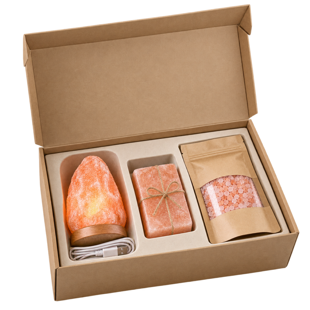 Himalayan salt gift and bundle sets for retail brand programmes