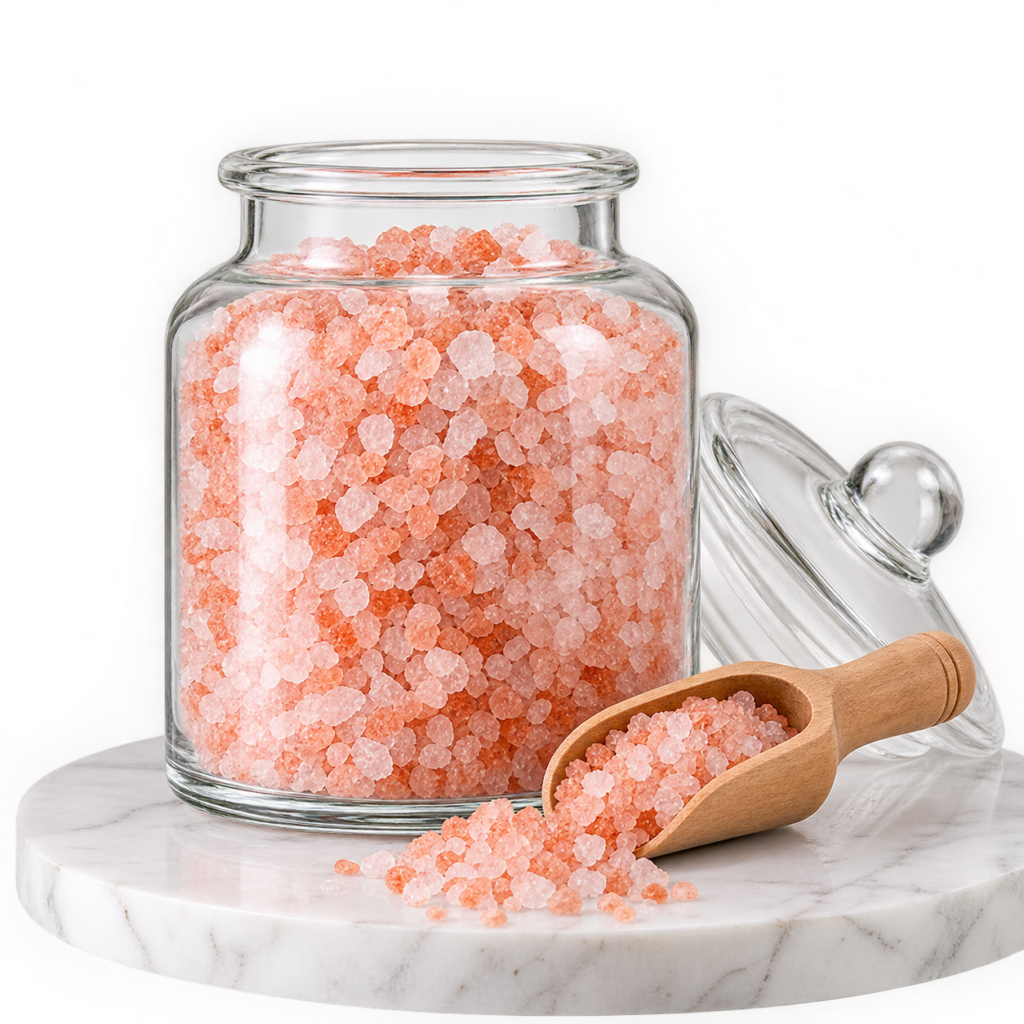 Private label bath salt in retail jars for wellness brands