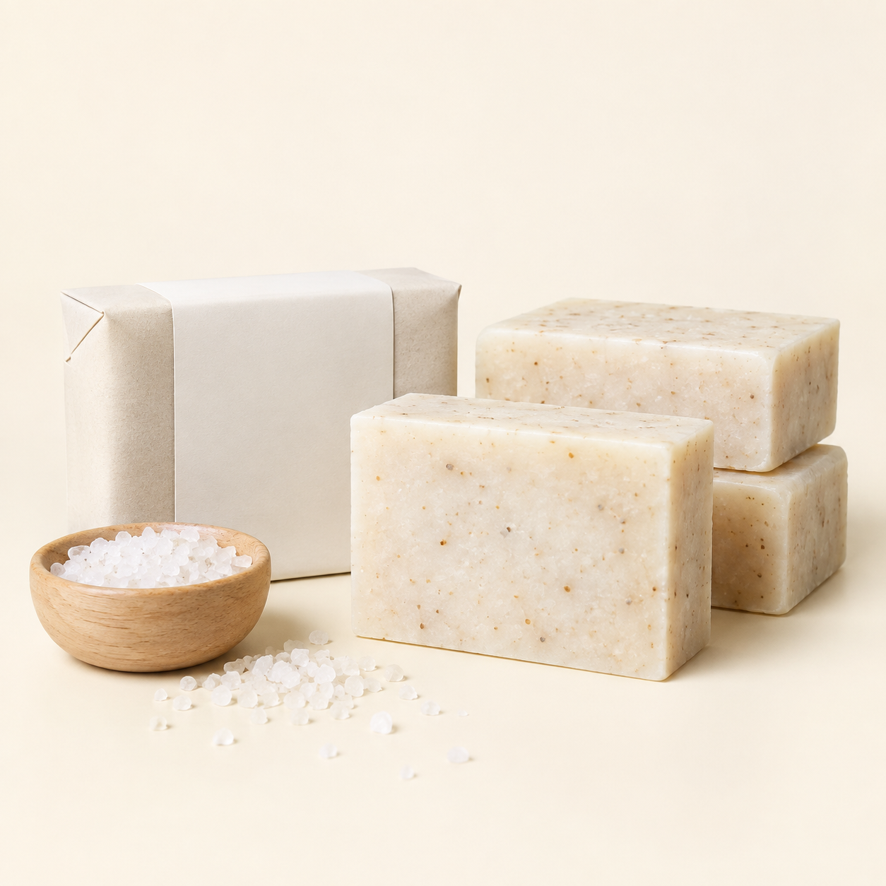 Private label salt soap bars supplied in unbranded packaging for own-brand programmes