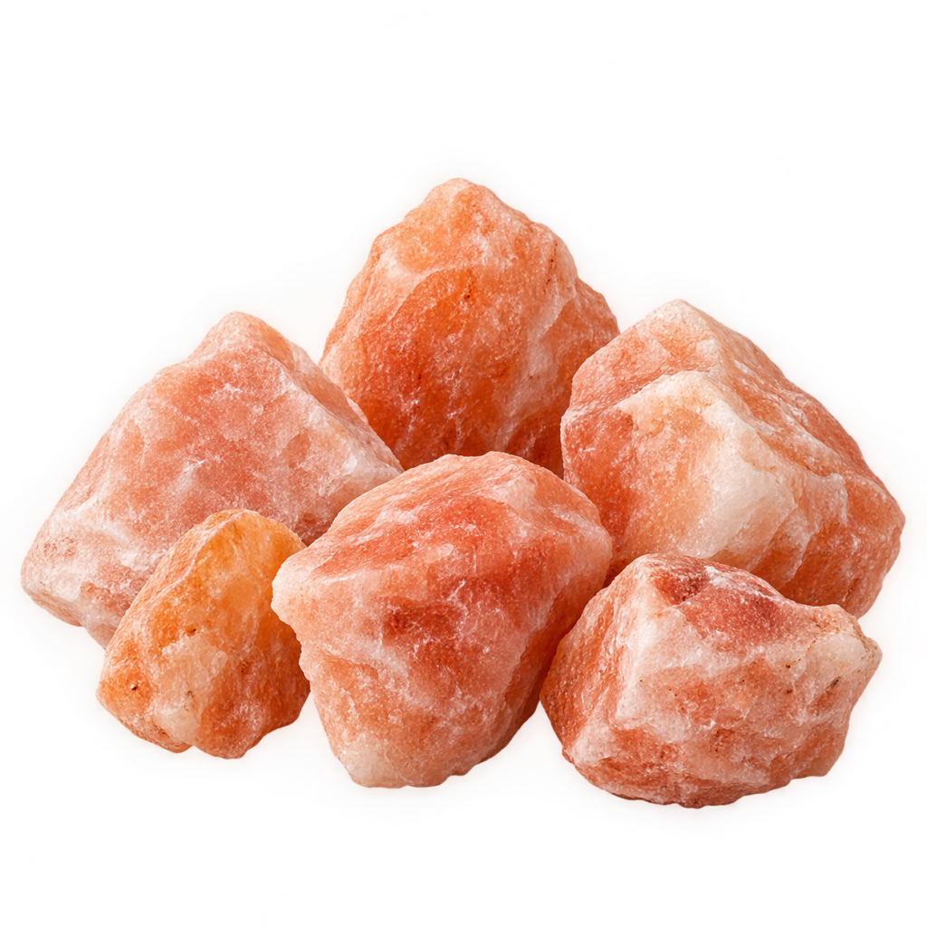 Small Himalayan salt chunks used as fill for salt bowls and baskets