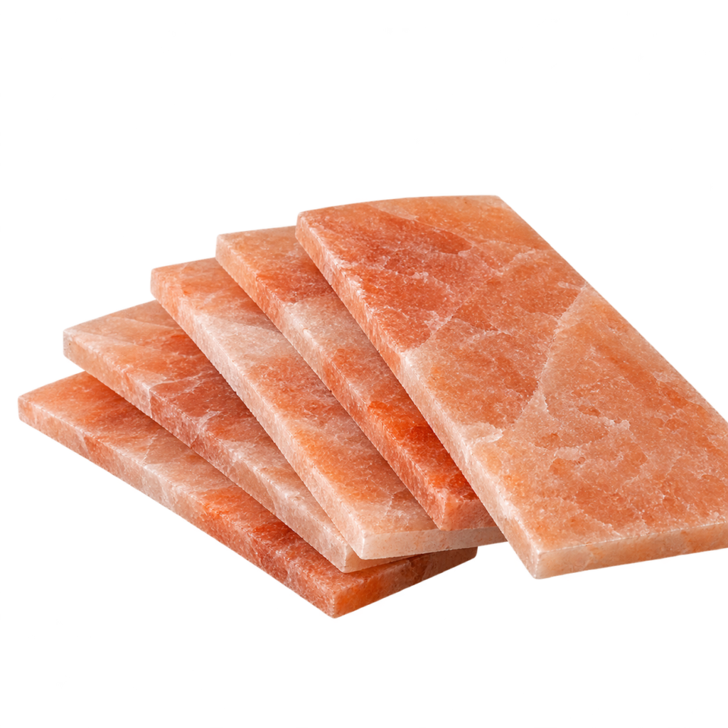 Thin profile Himalayan salt bricks for shallow wall builds