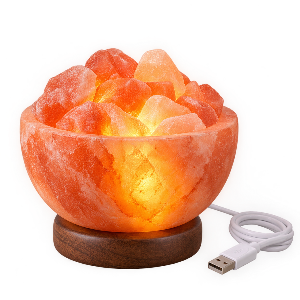USB powered Himalayan salt fire bowl lamp for bulk supply