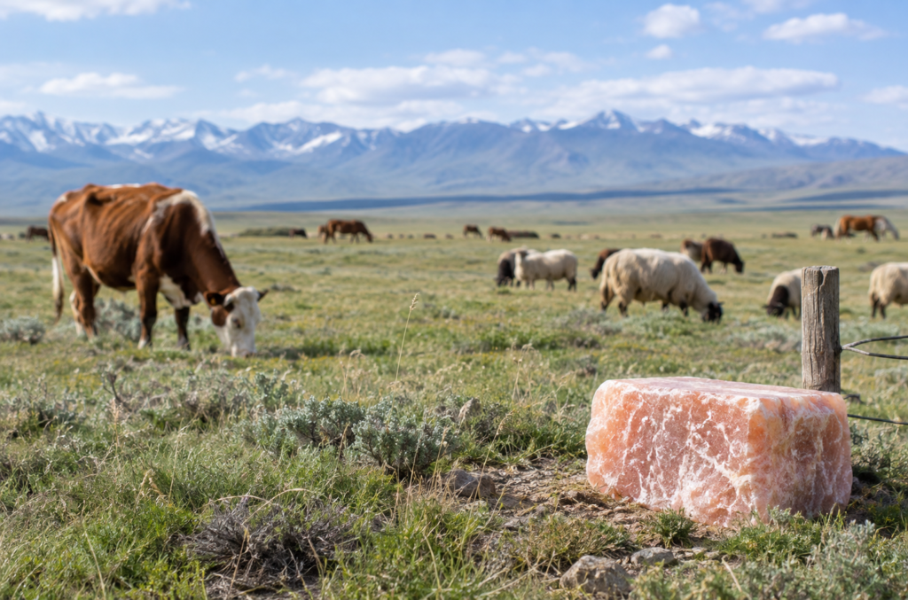 Himalayan mineral salt licks supplied to Central Asian livestock markets